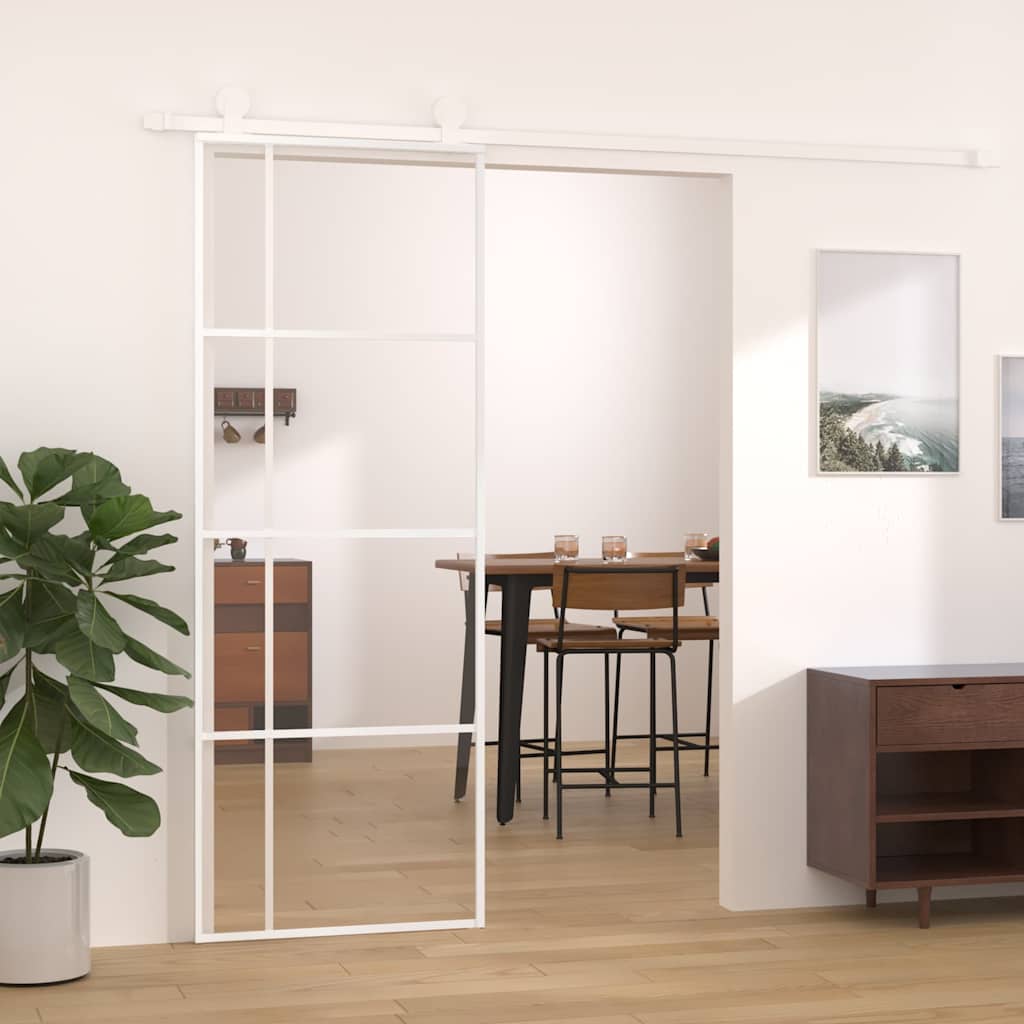 Klizna vrata od stakla ESG i aluminija 76 x 205 cm bijela