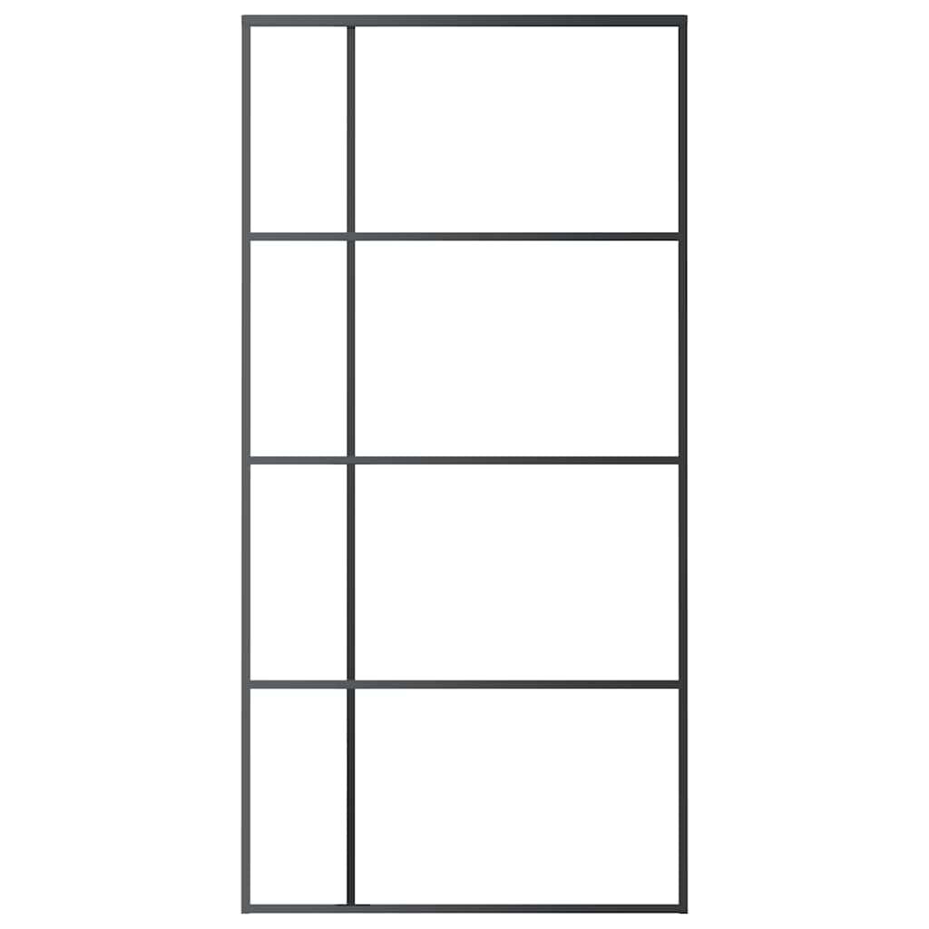 Klizna vrata od stakla ESG i aluminija 102,5 x 205 cm crna