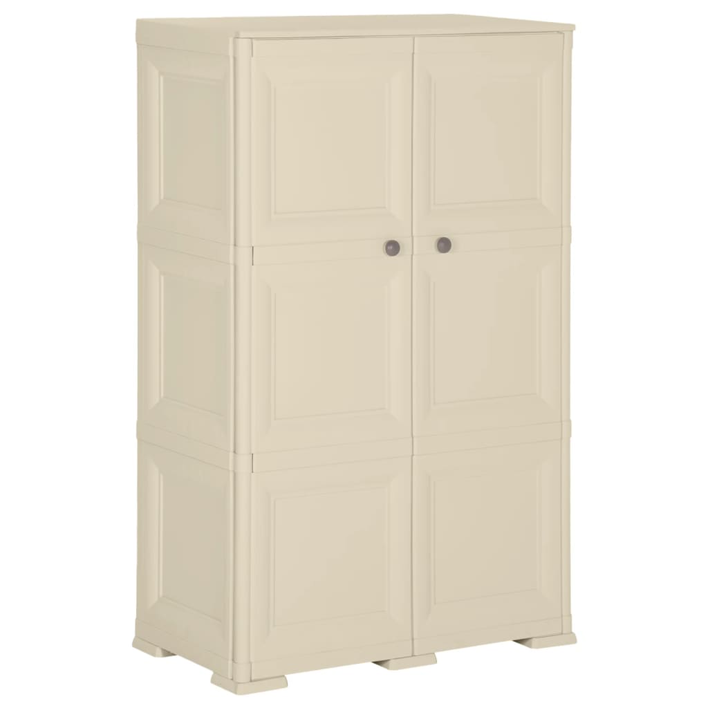 Plastični ormarić 79 x 43 x 125 cm izgled drva angora bijeli