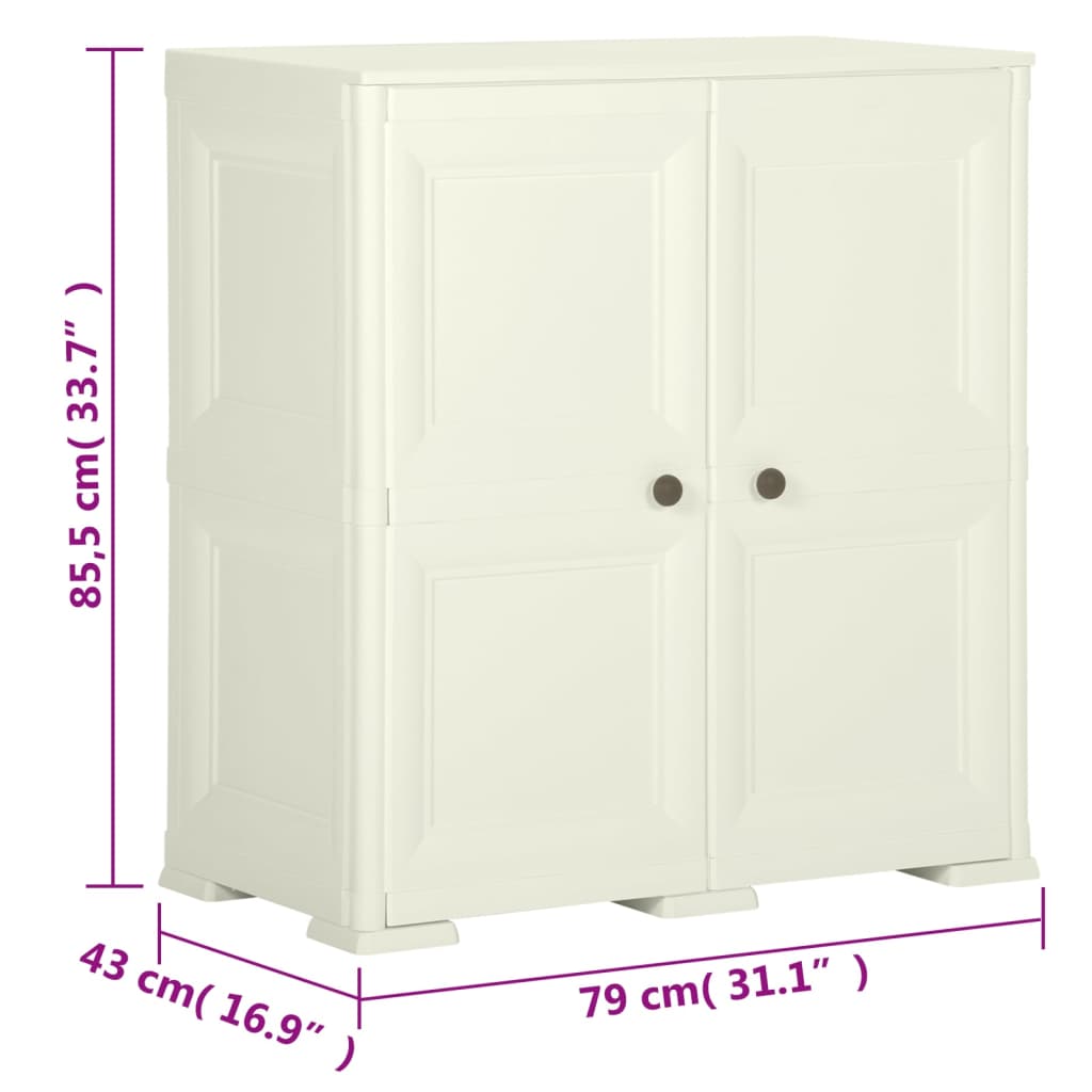 Plastični ormarić 79 x 43 x 85,5 cm izgled drva boja vanilije