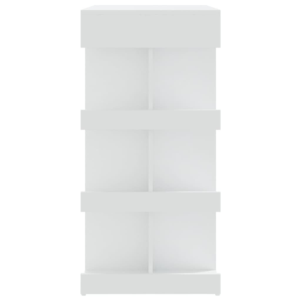 Barski stol sa stalkom za pohranu bijeli 100x50x101,5 cm drveni