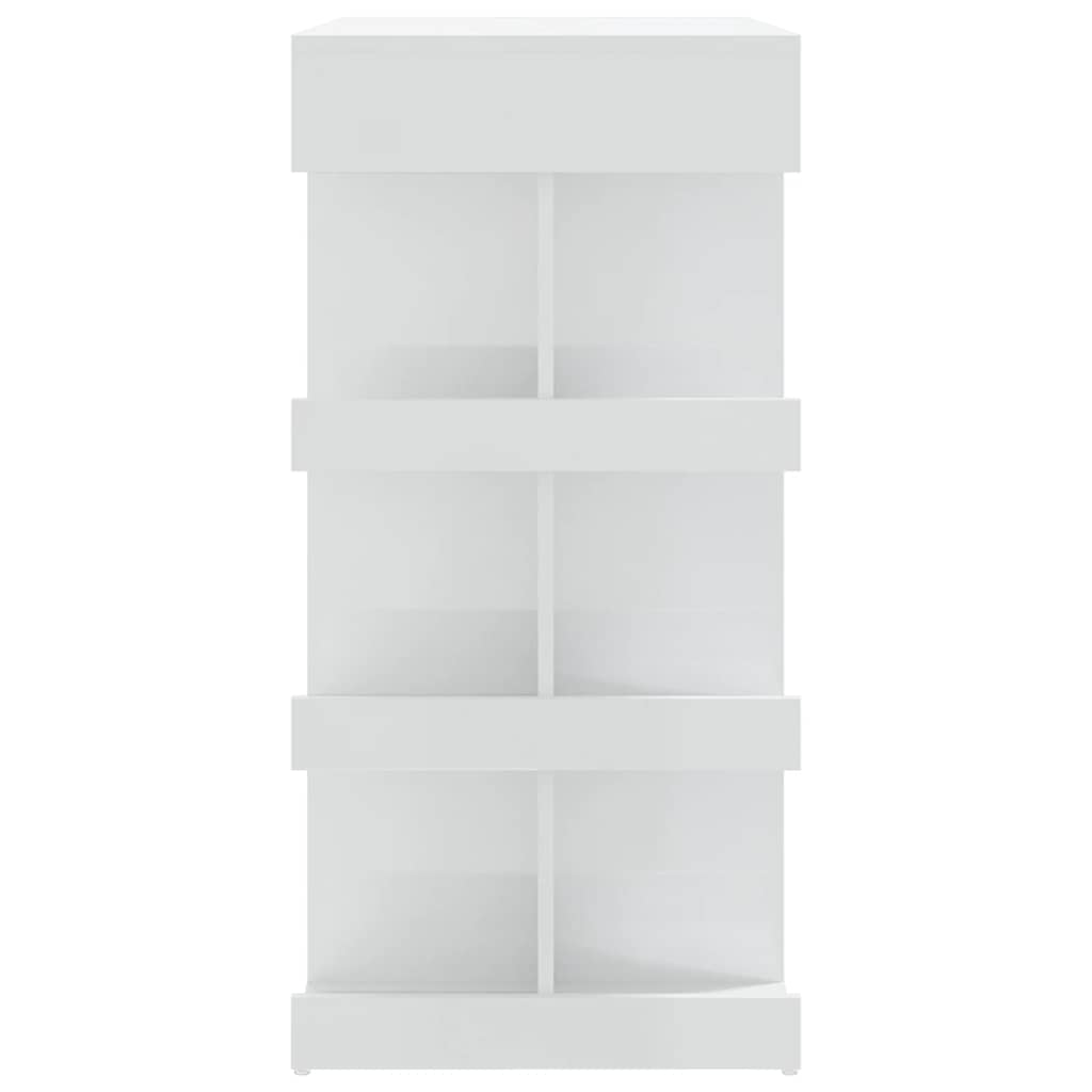 Barski stol sa stalkom za pohranu sjajni bijeli 100x50x101,5 cm