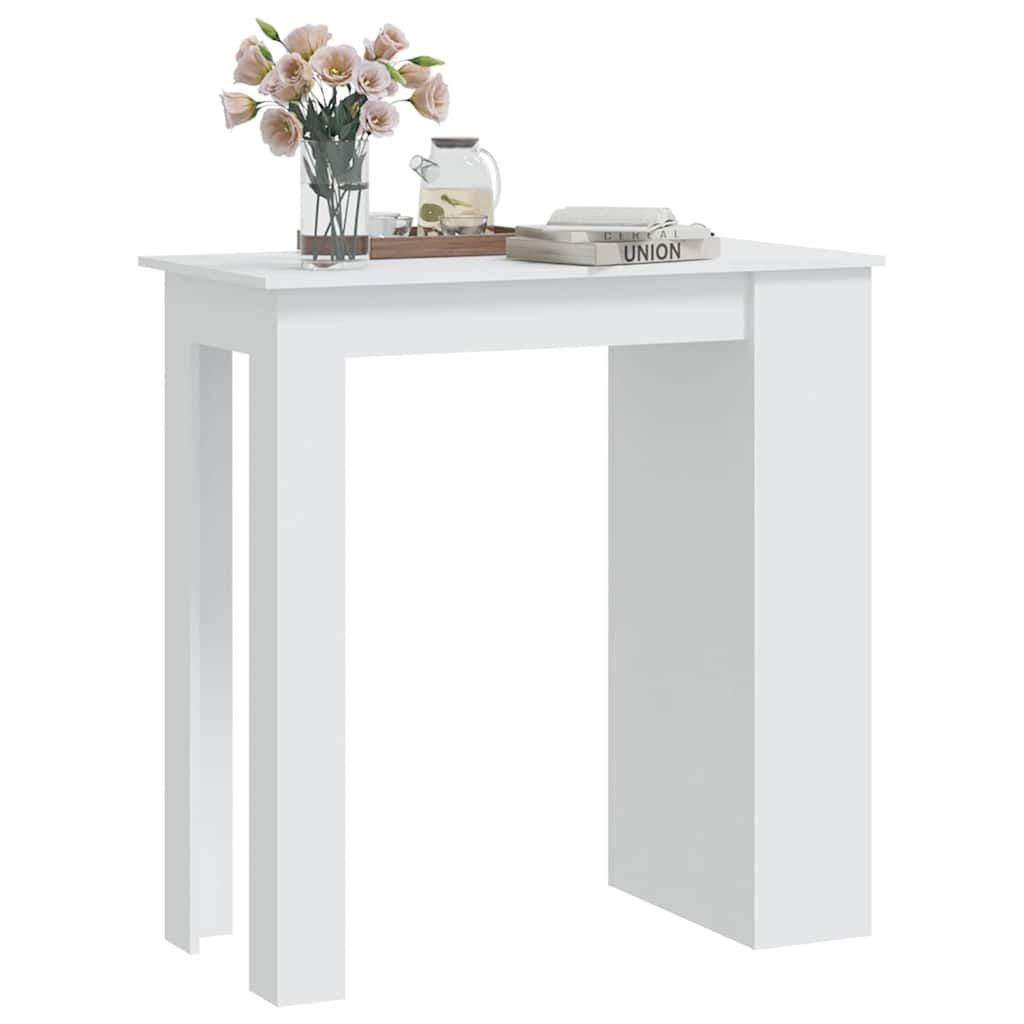 Barski stol sa stalkom za pohranu bijeli 102x50x103,5 cm drveni