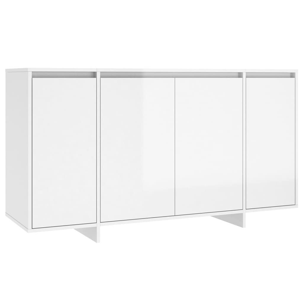 Komoda sjajna bijela 135 x 41 x 75 cm od konstruiranog drva