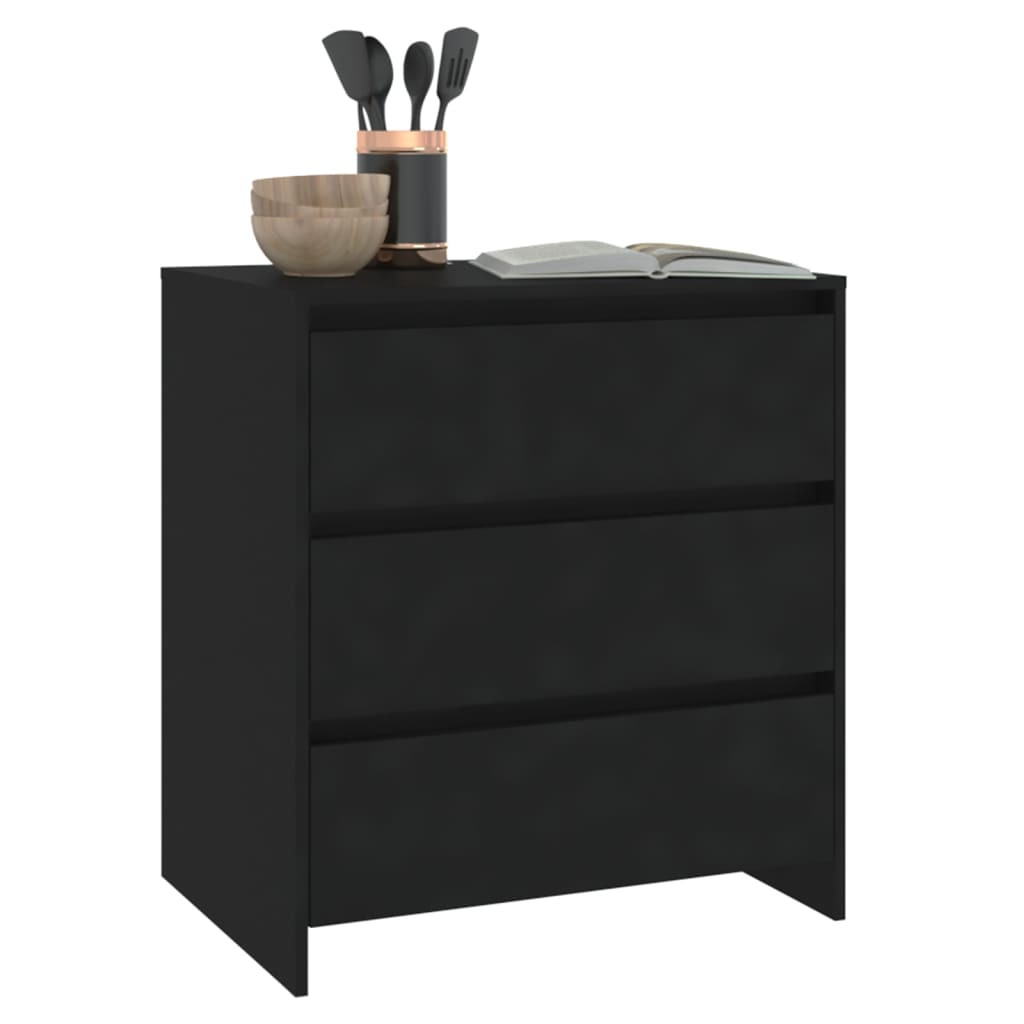 Komoda crna 70 x 41 x 75 cm od konstruiranog drva