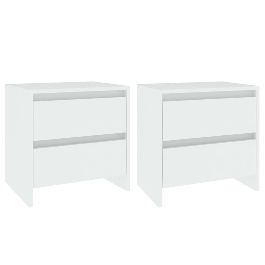 Noćni ormarići 2 kom bijeli 45x34,5x44,5 cm konstruirano drvo