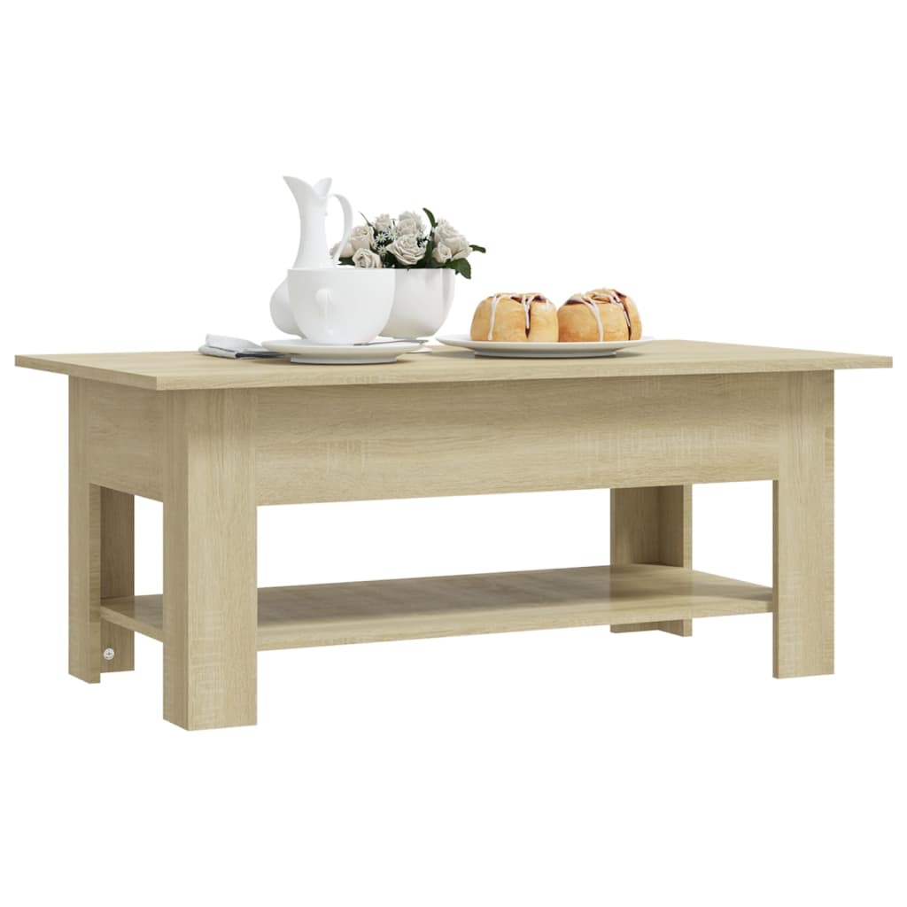 Stolić za kavu boja hrasta 102x55x42 cm konstruirano drvo
