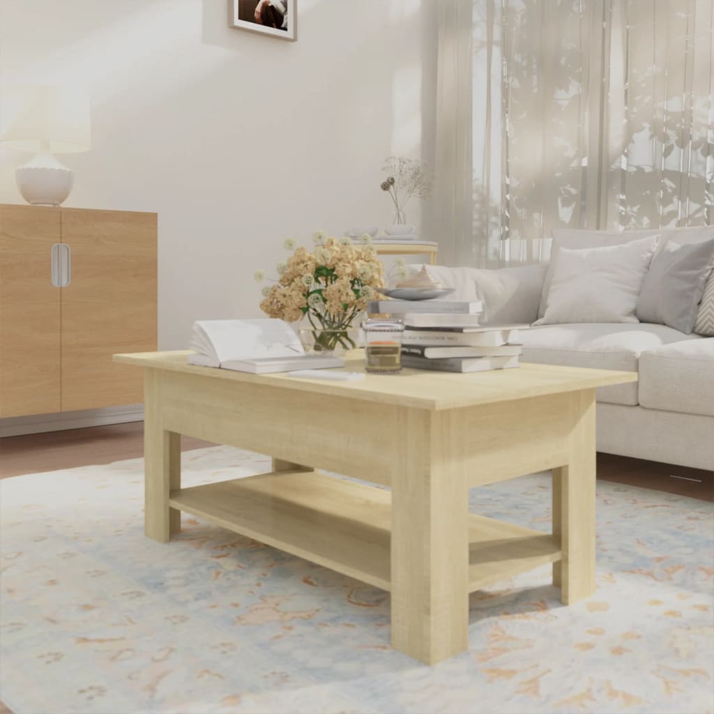 Stolić za kavu boja hrasta 102x55x42 cm konstruirano drvo