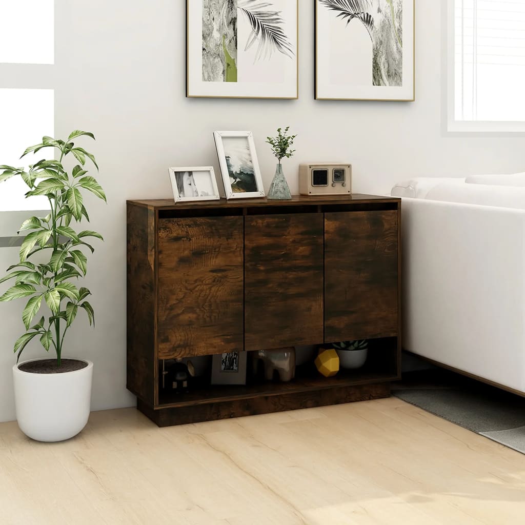 Komoda boja dimljenog hrasta 97 x 31 x 75 cm konstruirano drvo