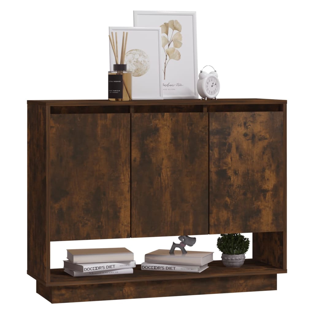 Komoda boja dimljenog hrasta 97 x 31 x 75 cm konstruirano drvo