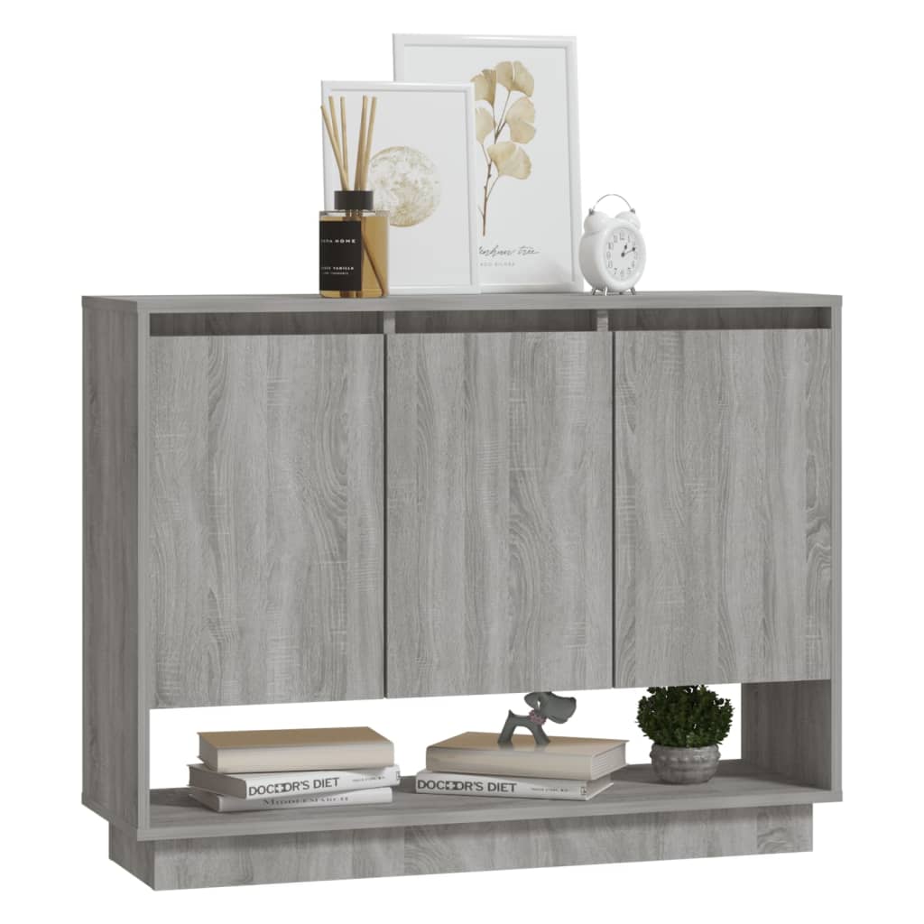 Komoda siva boja hrasta 97 x 31 x 75 cm od konstruiranog drva