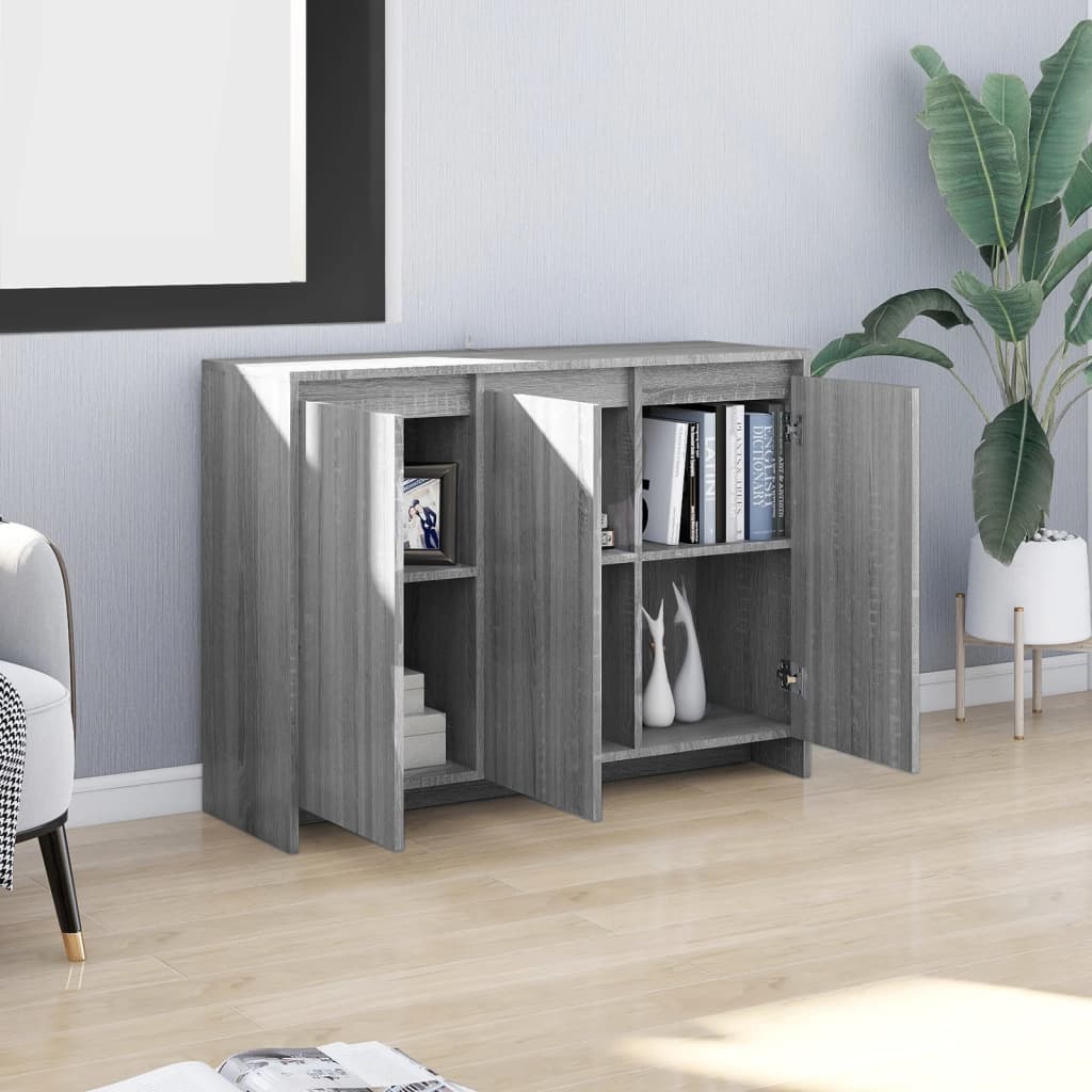 Komoda siva boja hrasta 102 x 33 x 75 cm od konstruiranog drva