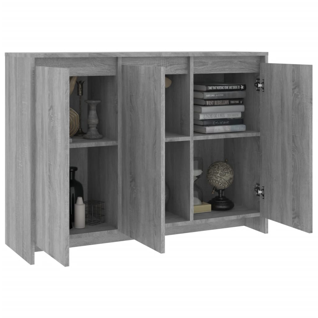 Komoda siva boja hrasta 102 x 33 x 75 cm od konstruiranog drva