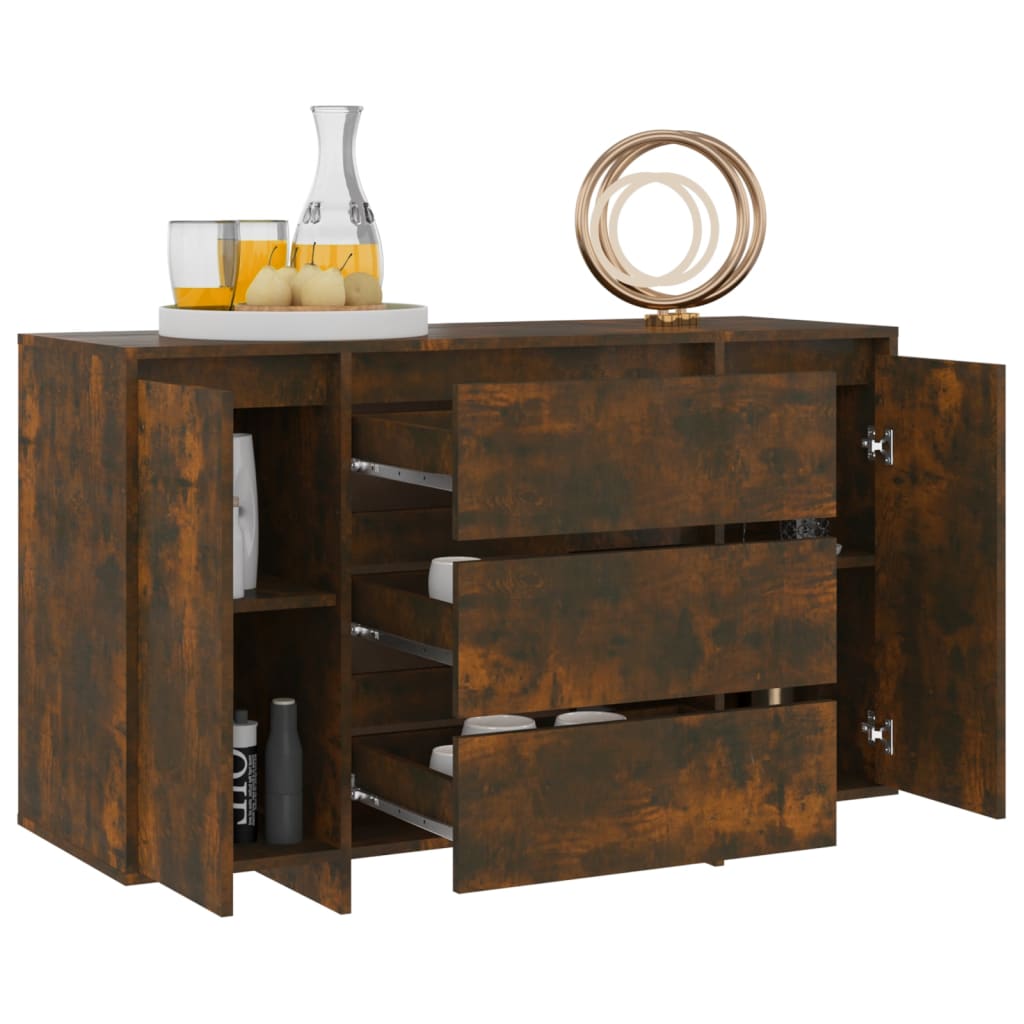 Komoda s 3 ladice boja dimljenog hrasta 120 x 41 x 75 cm drvena