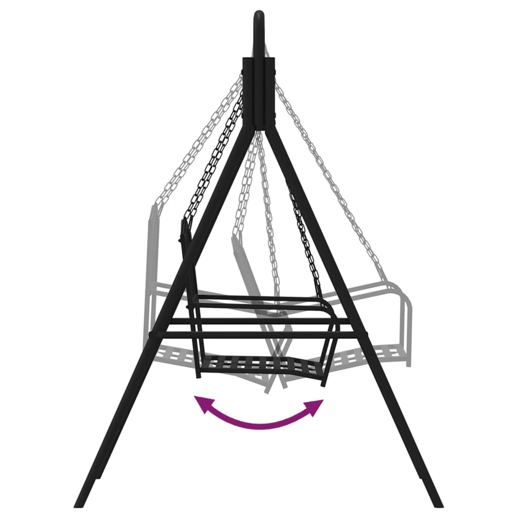 Klupa za ljuljanje 124 cm crna čelična