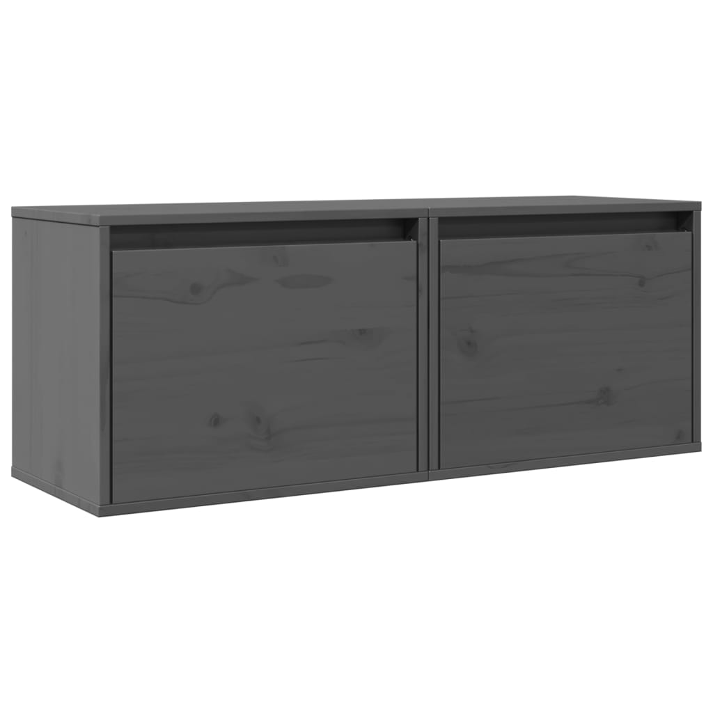 Zidni ormarići 2 kom sivi 45 x 30 x 35 cm od masivne borovine