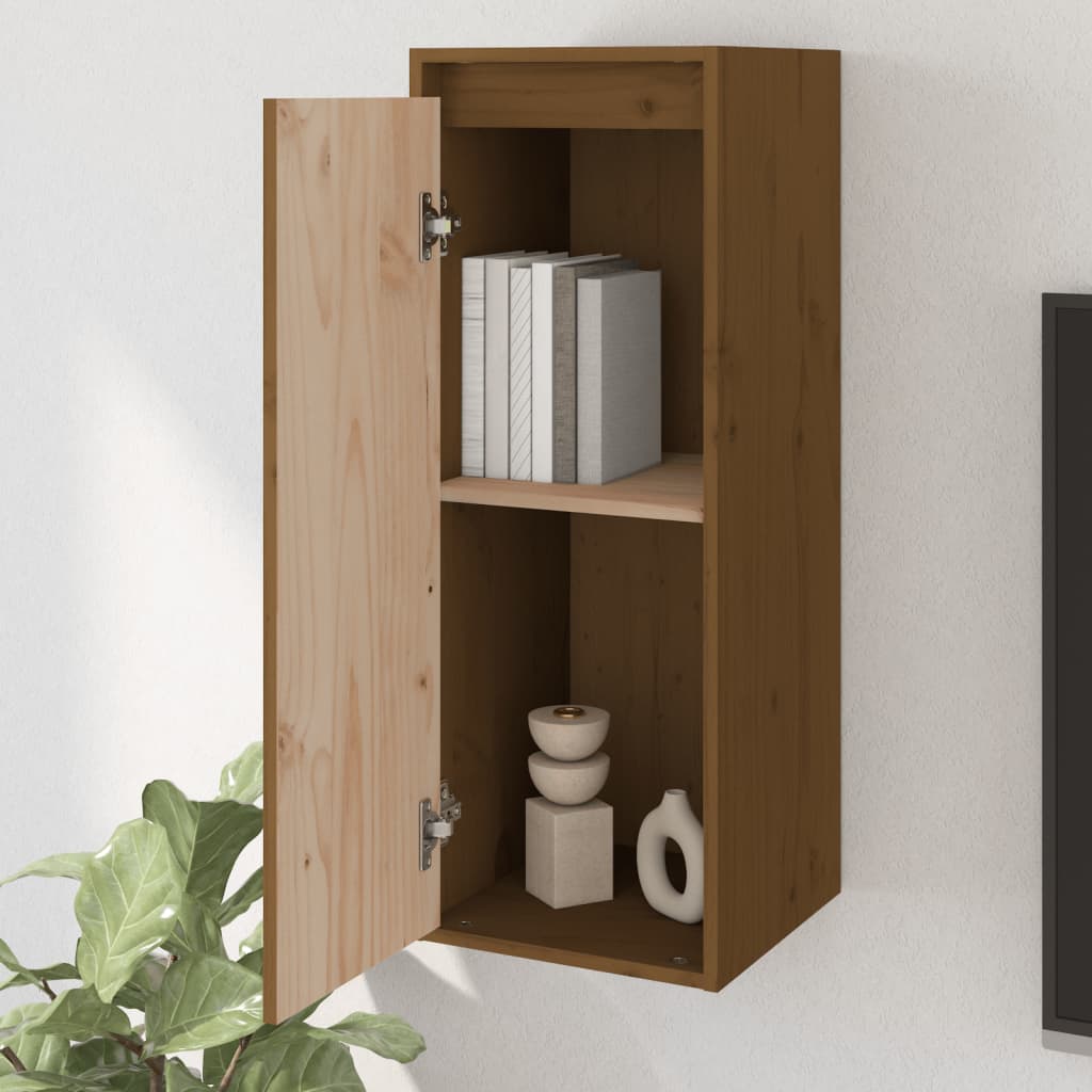 Zidni ormarići 2 kom boja meda 30x30x80 cm od masivne borovine