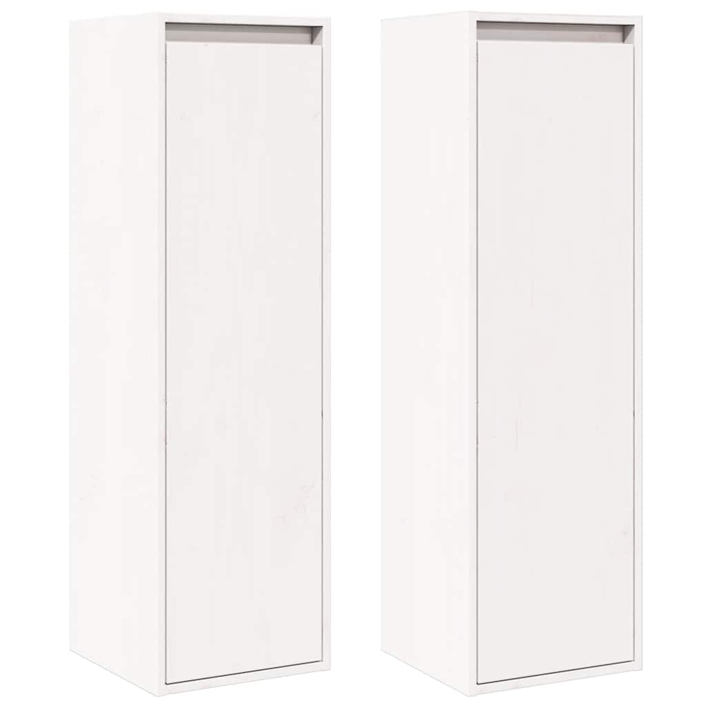 Zidni ormarići 2 kom bijeli 30x30x100 cm od masivne borovine