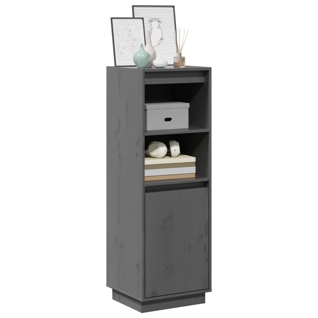 Visoka komoda siva 37 x 34 x 110 cm od masivne borovine