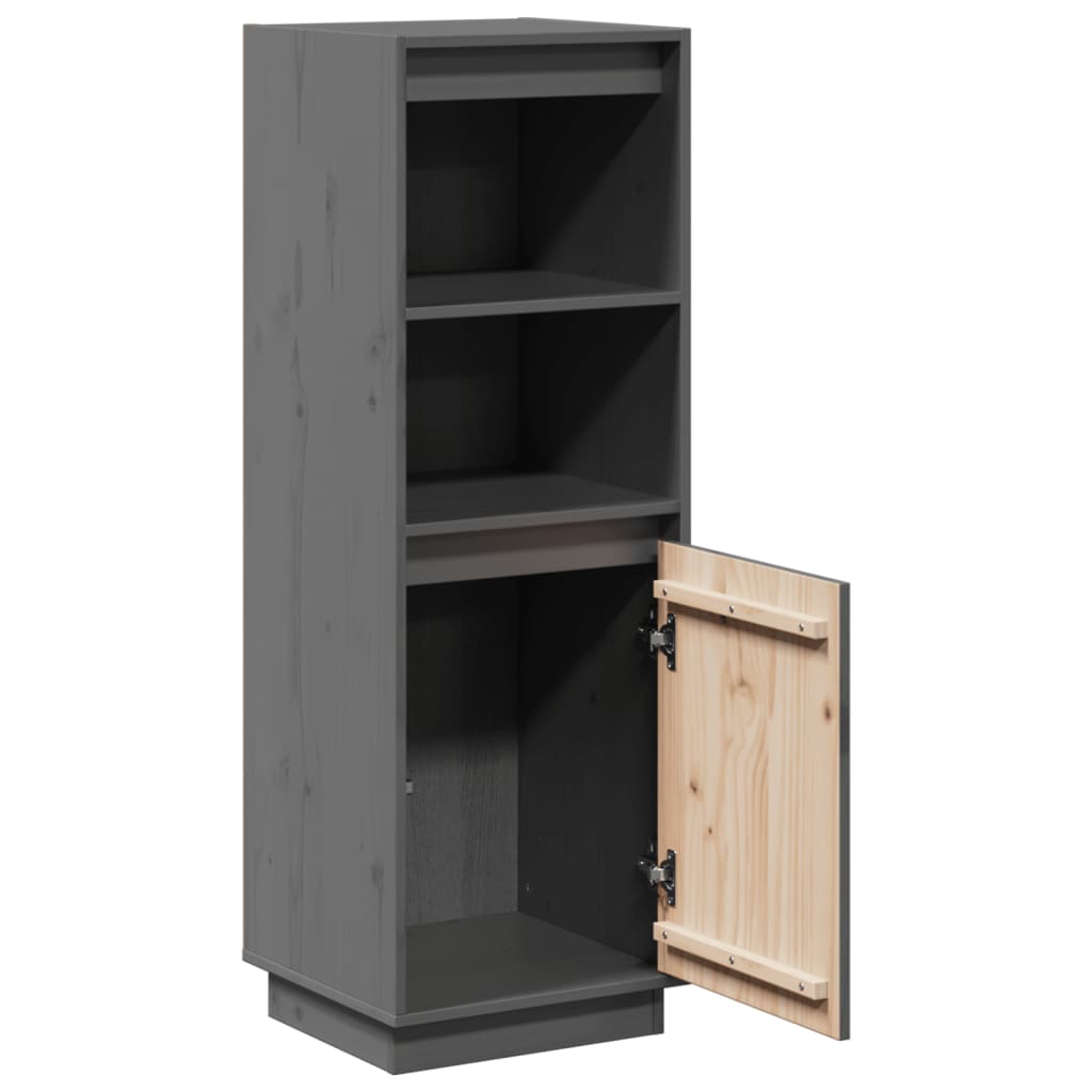 Visoka komoda siva 37 x 34 x 110 cm od masivne borovine