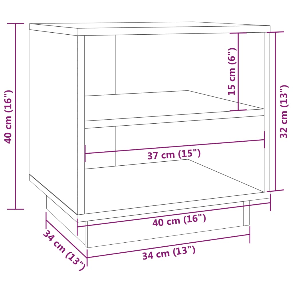 Noćni ormarići 2 kom sivi 40 x 34 x 40 cm od masivne borovine
