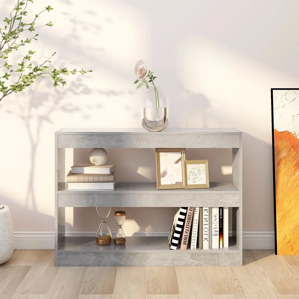 Ormarić za knjige / sobna pregrada boja betona 100 x 30 x 72 cm