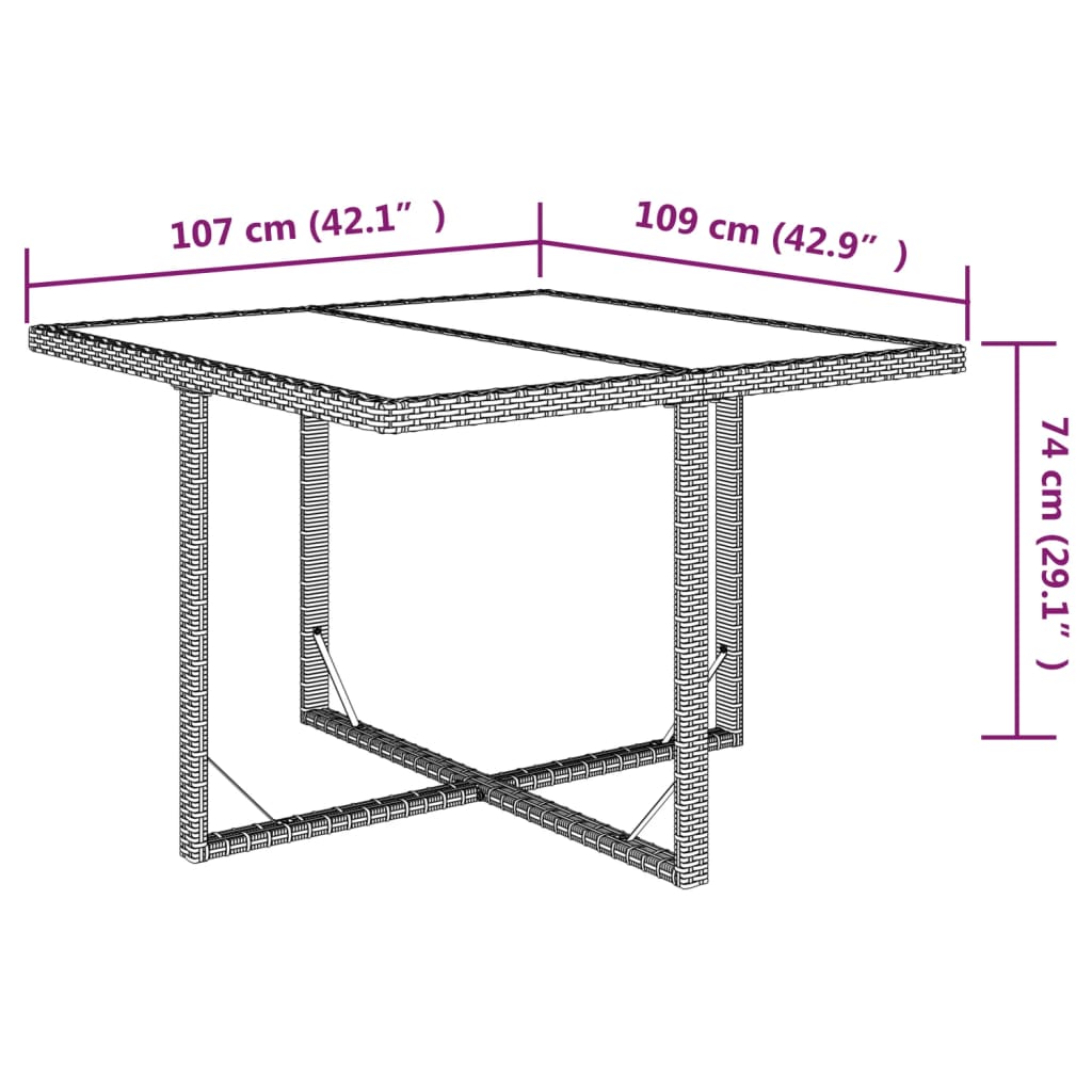 5-dijelni vrtni blagovaonski set od poliratana sivi