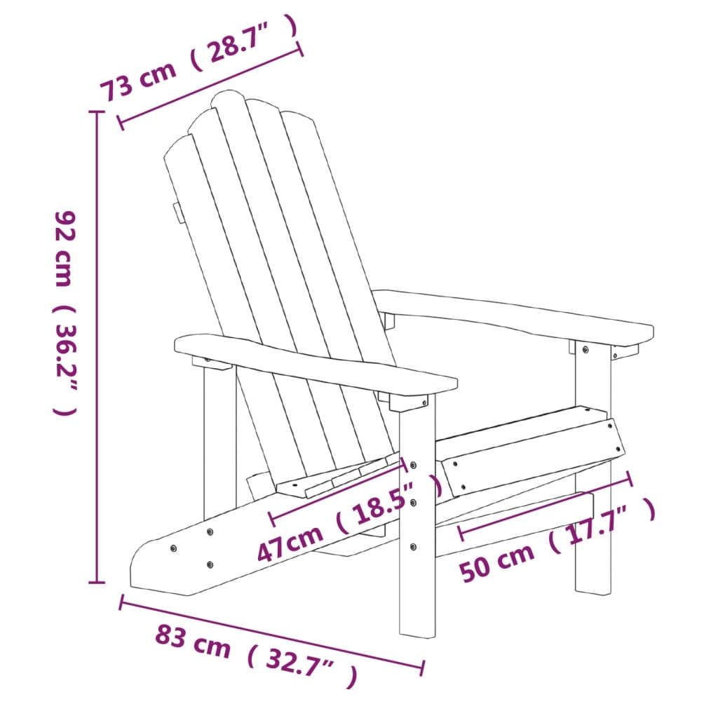 Vrtne stolice Adirondack 2 kom HDPE bijele