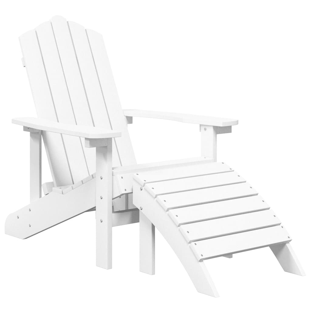 Vrtne stolice Adirondack s osloncima za noge 2 kom HDPE bijele