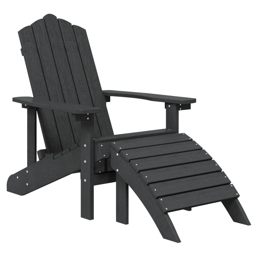 Vrtne stolice Adirondack s osloncem za noge 2 kom HDPE antracit