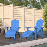 Vrtne stolice Adirondack s osloncima za noge 2 kom HDPE plave
