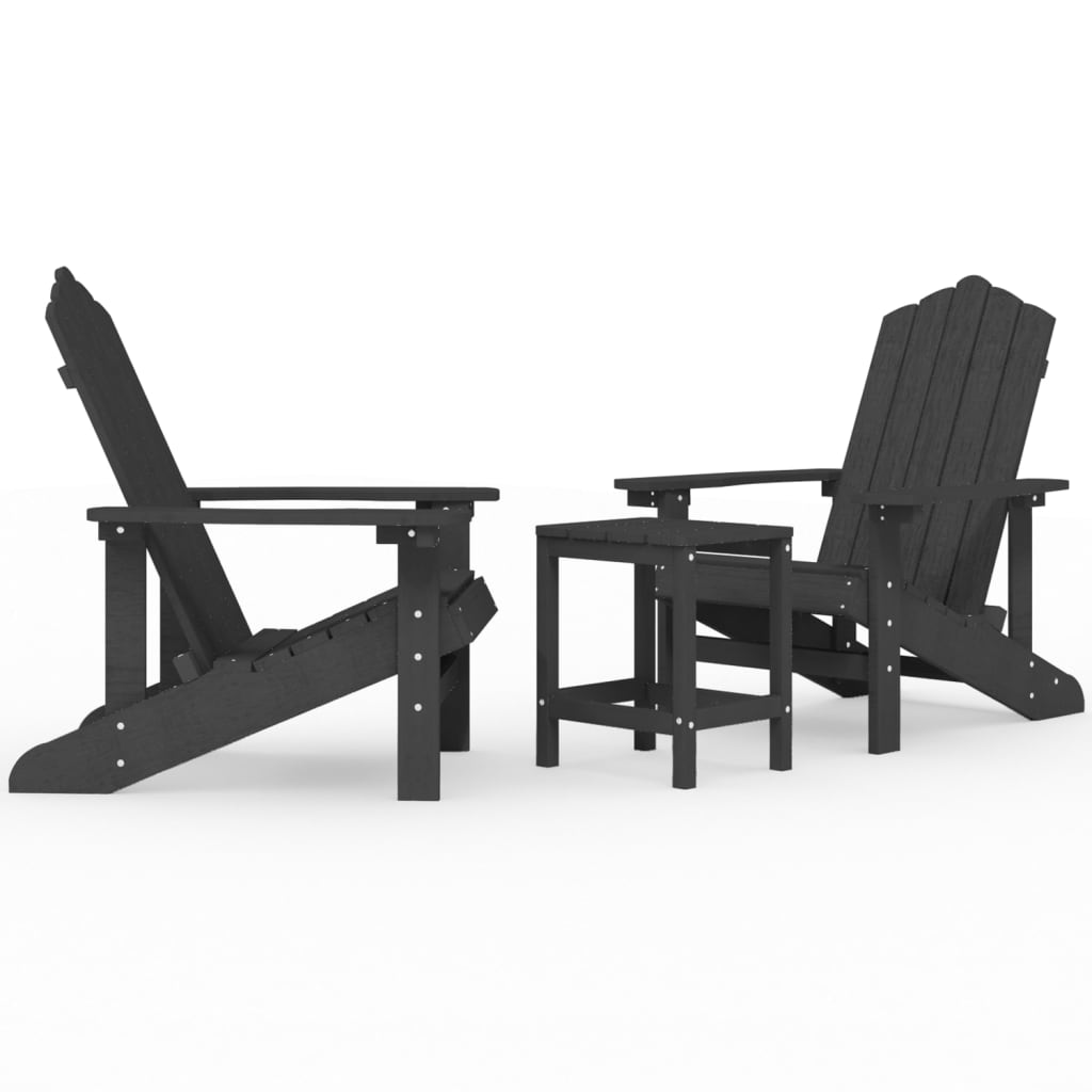 Vrtne stolice Adirondack sa stolićem HDPE antracit