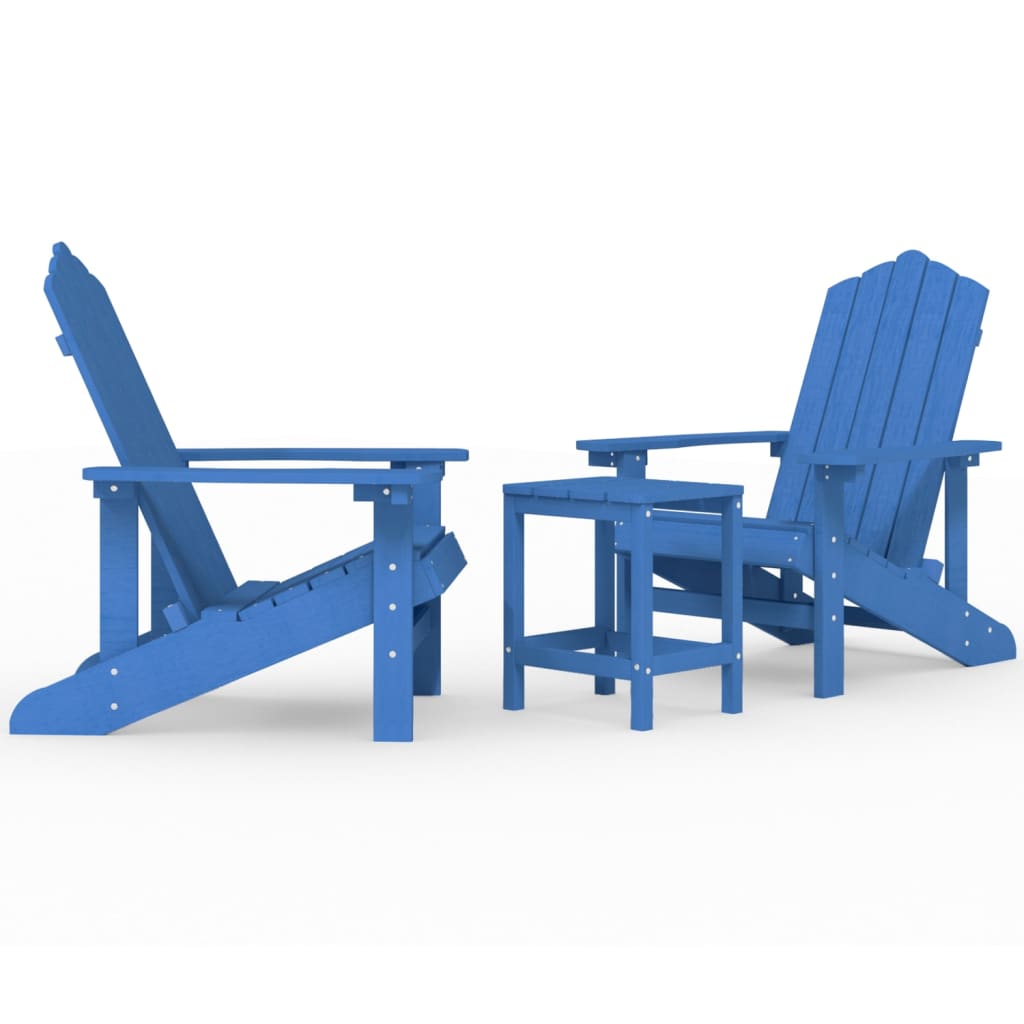 Vrtne stolice Adirondack sa stolićem HDPE vodenoplave