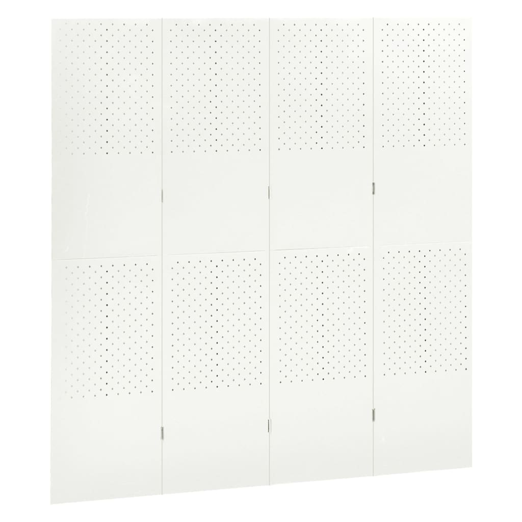 Sobne pregrade s 4 panela 2 kom bijele 160 x 180 cm čelične