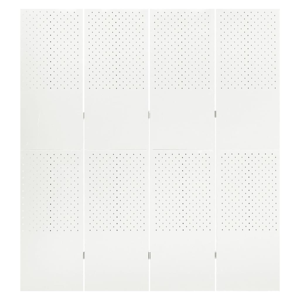 Sobne pregrade s 4 panela 2 kom bijele 160 x 180 cm čelične