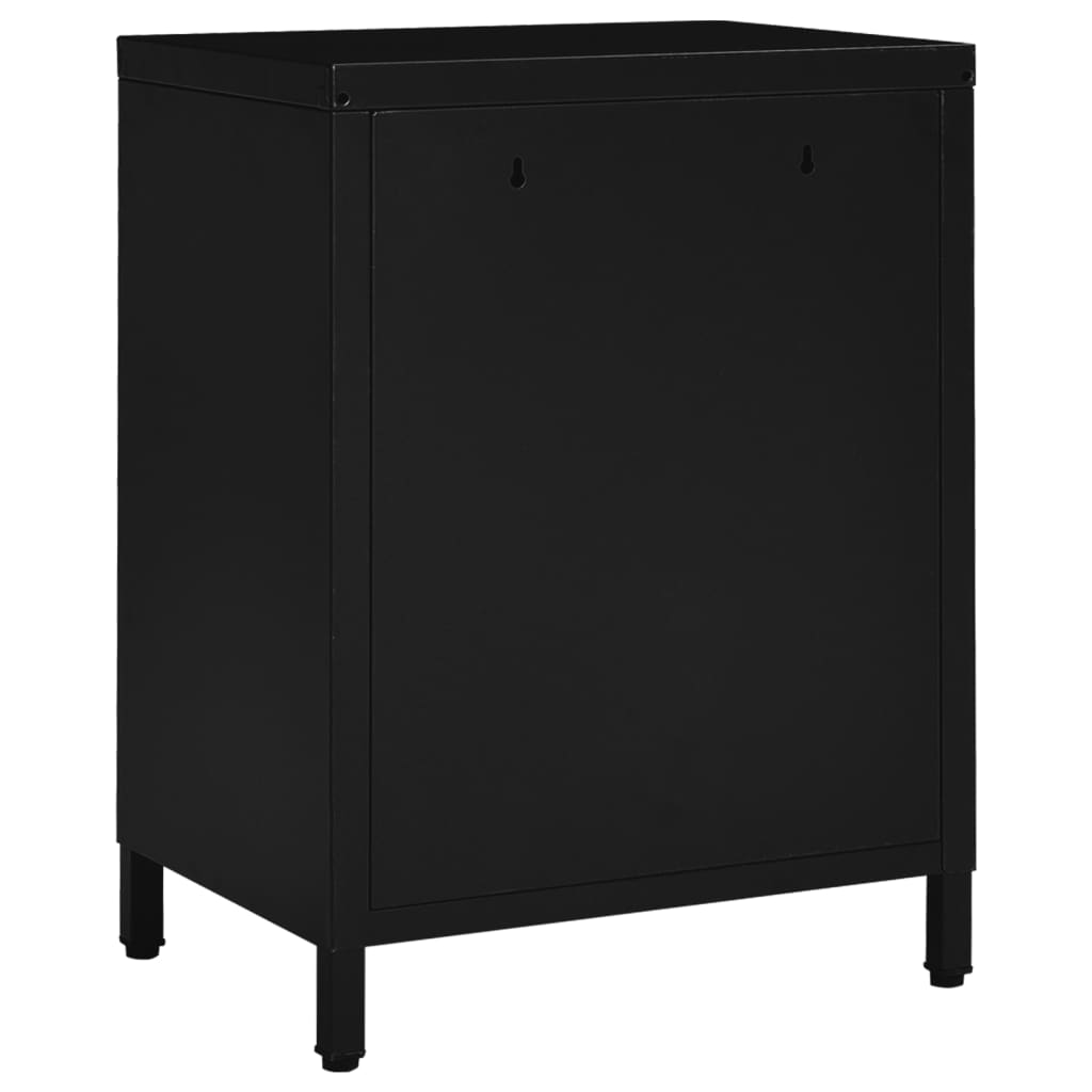 Noćni ormarići 2 kom crni 40 x 30 x 54,5 cm od čelika i stakla