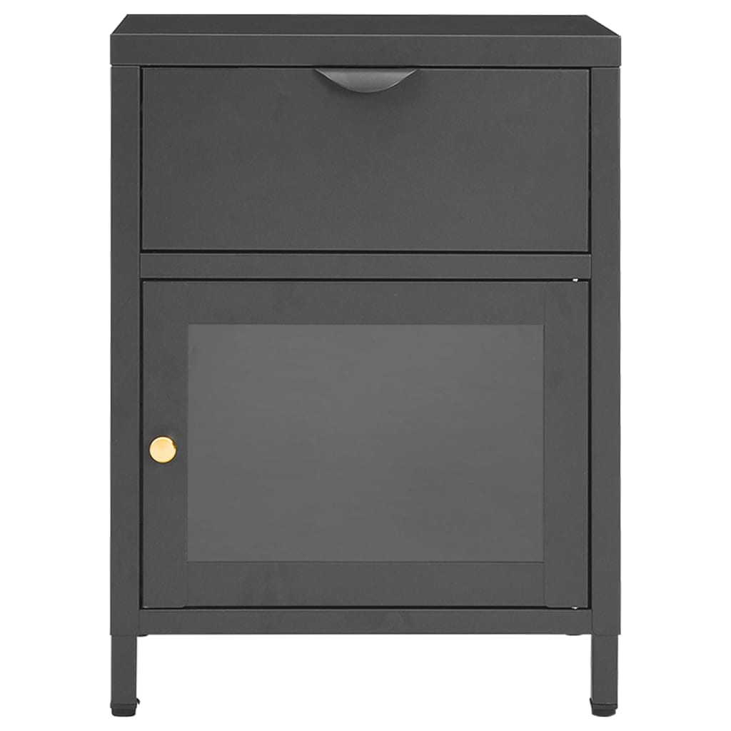Noćni ormarići 2 kom antracit 40x30x54,5 cm od čelika i stakla
