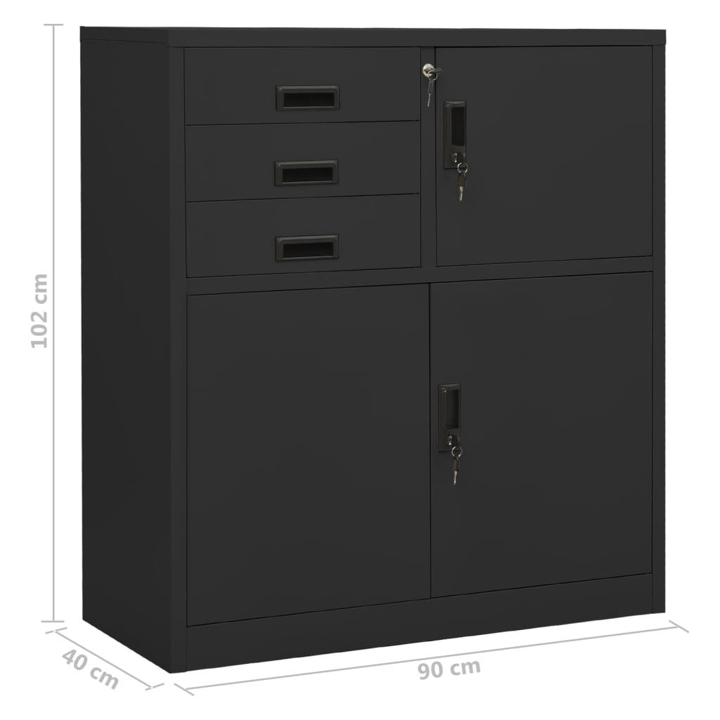 Uredski ormarić sa sadnicom antracit 90 x 40 x 125 cm od čelika