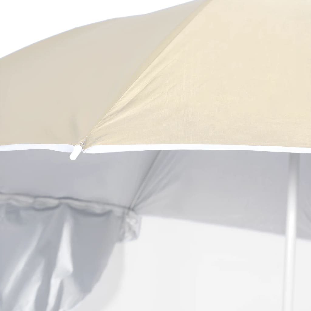 Suncobran za plažu s bočnim stijenkama boja pijeska 215 cm