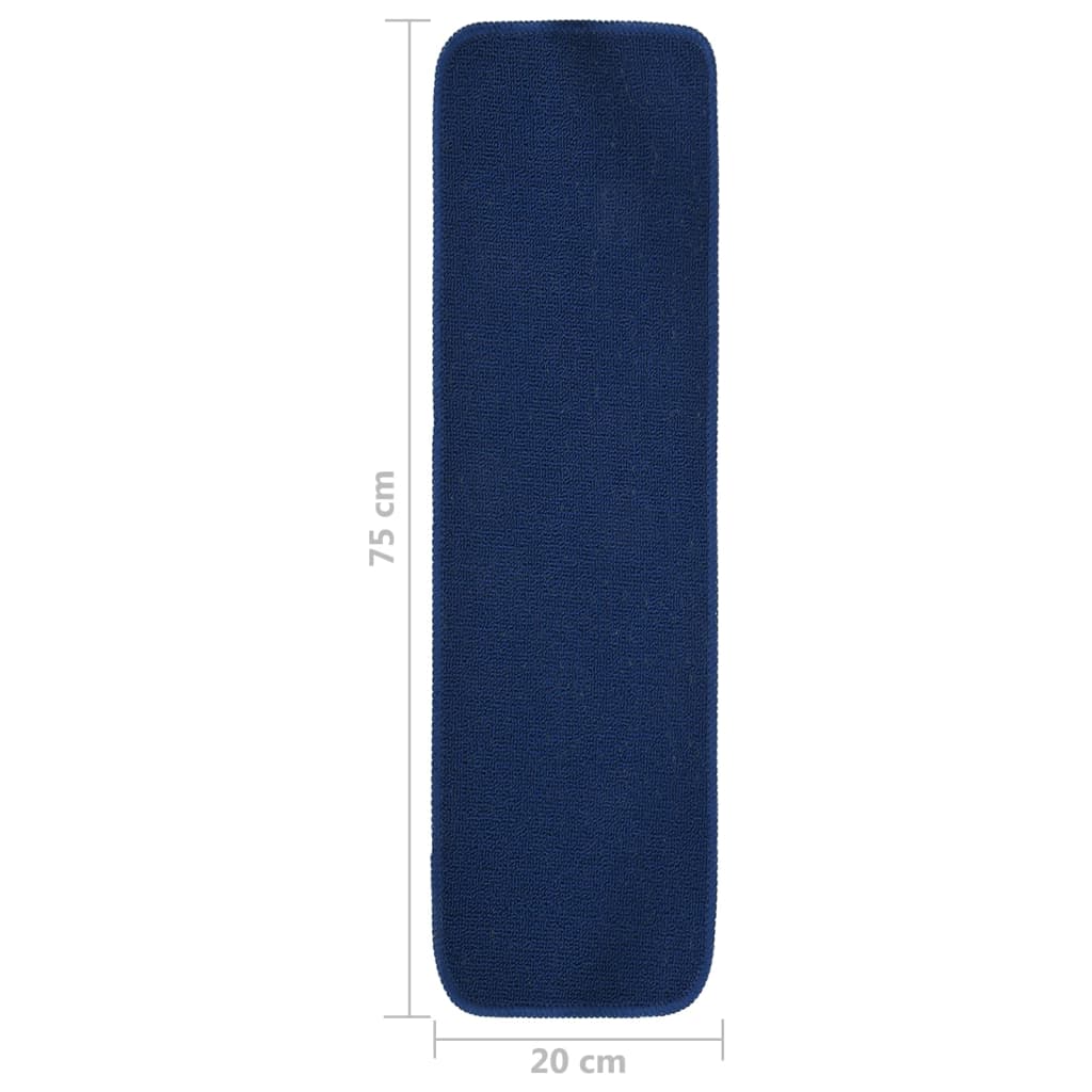 Protuklizni otirači za stepenice 15 kom 75 x 20 cm modri