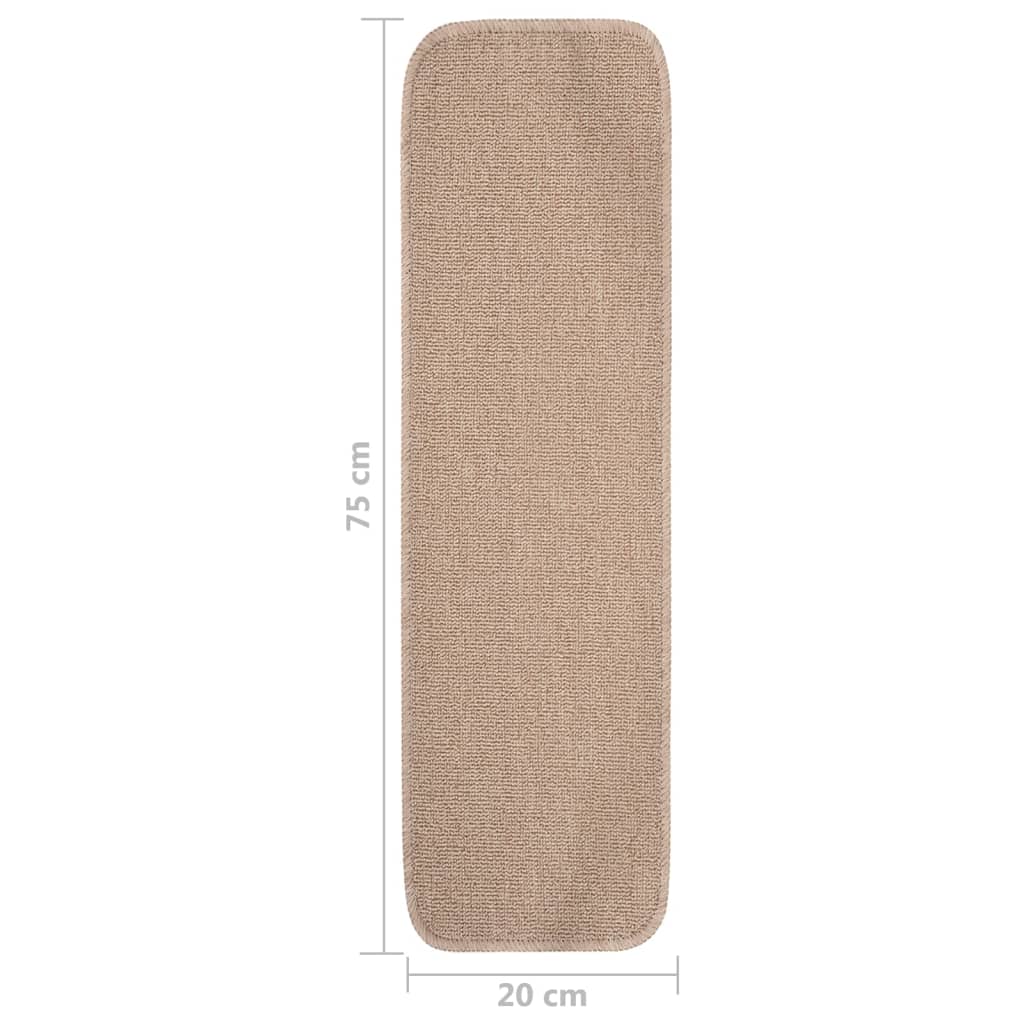 Protuklizni otirači za stepenice 15 kom 75x20 cm bež pravokutni