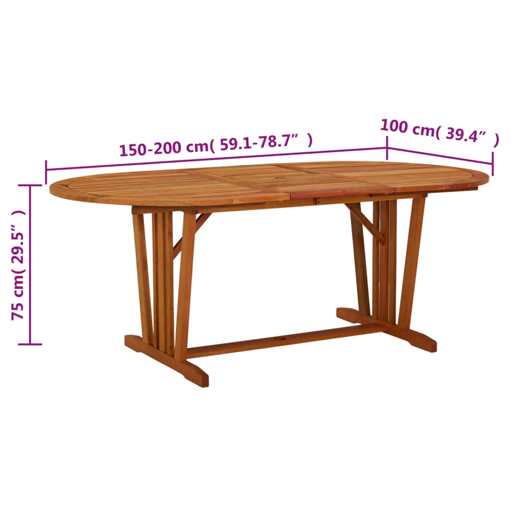 Vrtni stol 200 x 100 x 75 cm od masivnog drva eukaliptusa