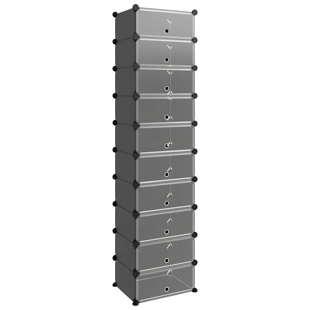 Stalak za cipele crni 44 x 32 x 174 cm PP