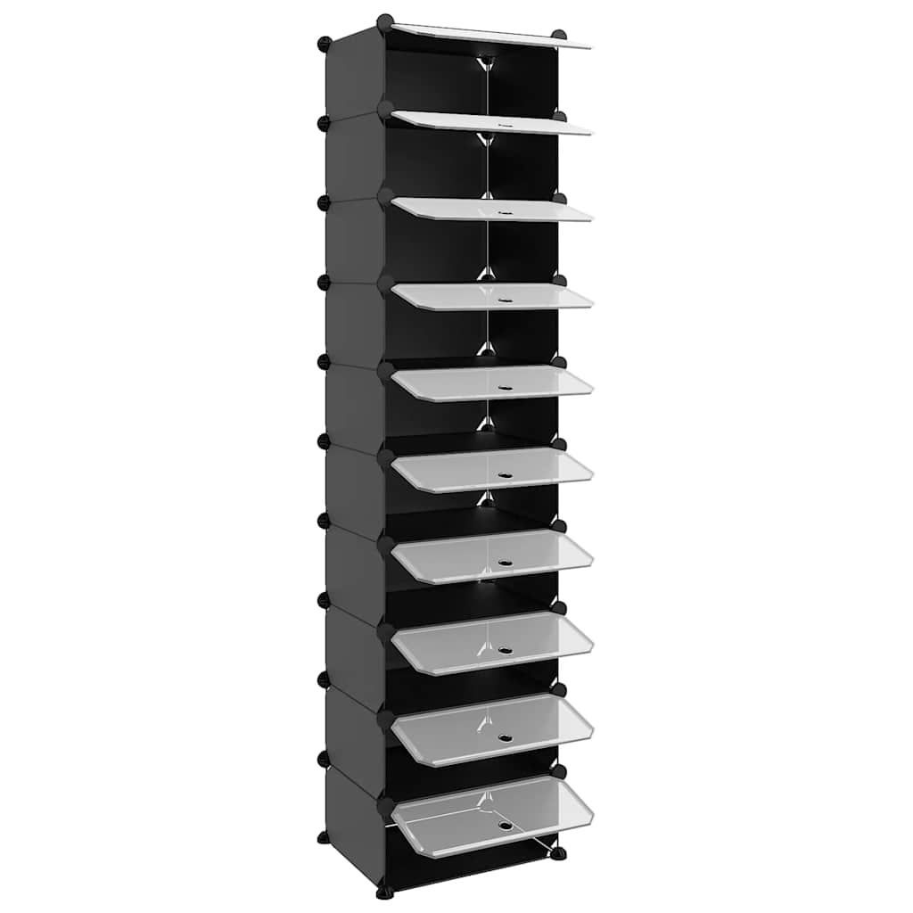 Stalak za cipele crni 44 x 32 x 174 cm PP