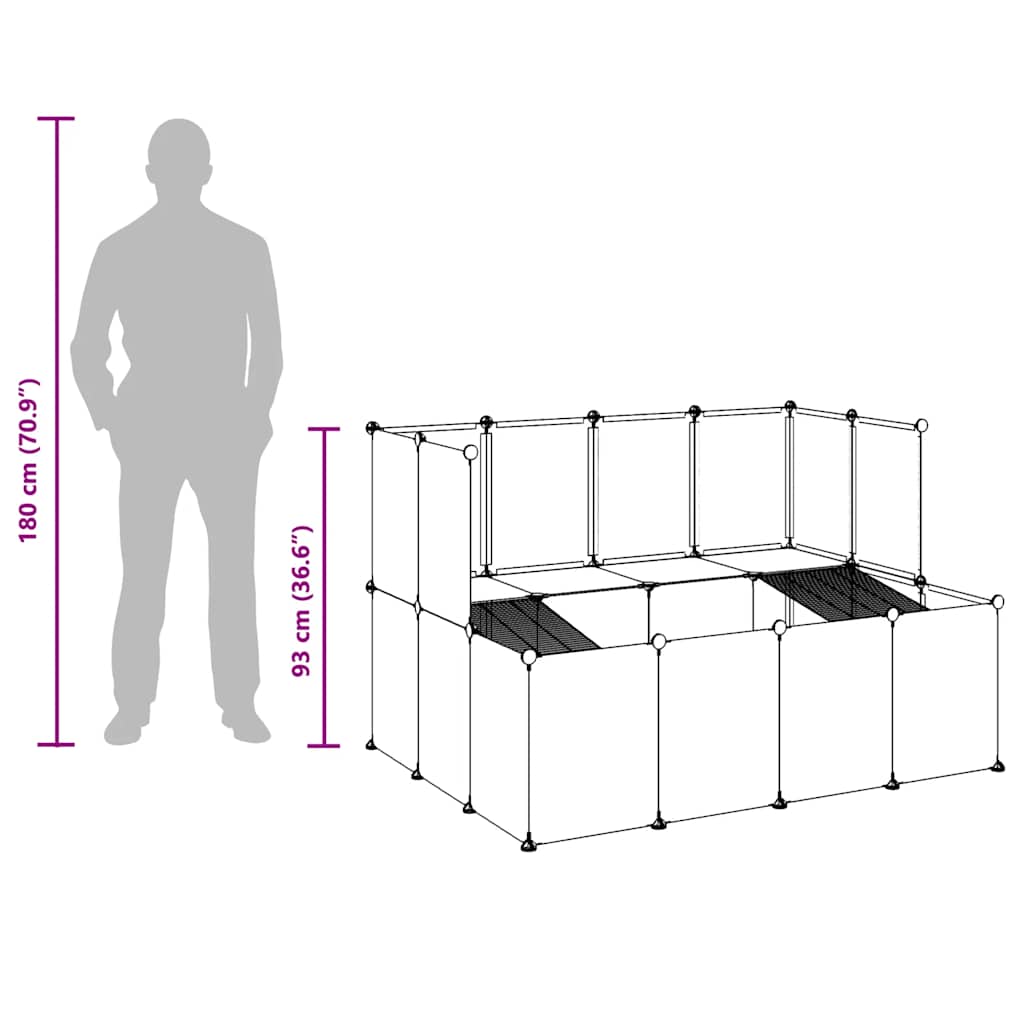Kavez za male životinje crni 143 x 107 x 93 cm PP i čelik
