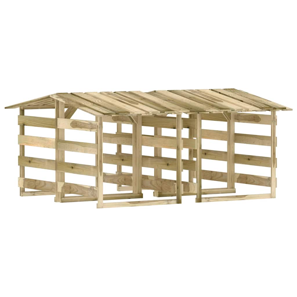 Pergole s krovom 4 kom 100 x 90 x 100 cm impregnirana borovina