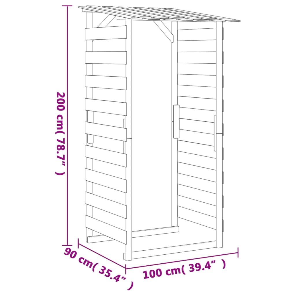 Pergole s krovom 4 kom 100 x 90 x 200 cm impregnirana borovina