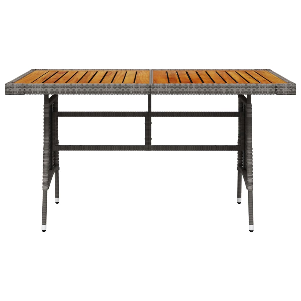 Vrtni stol sivi 130x70x72 cm poliratan i masivno bagremovo drvo