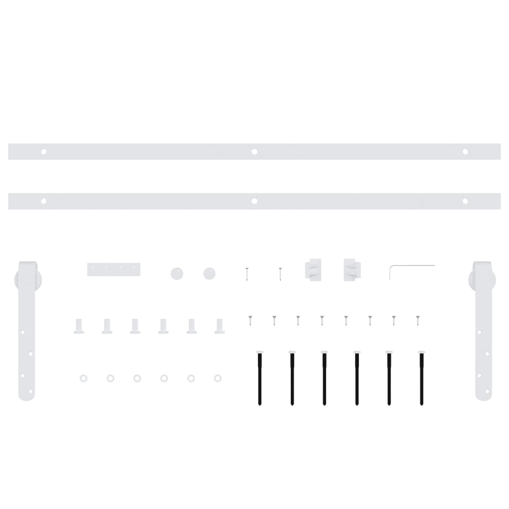 Mini set za klizna vrata ormarića ugljični čelik bijeli 152 cm