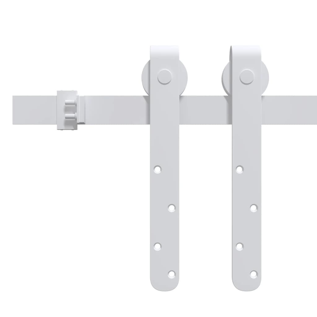 Mini set za klizna vrata ormarića ugljični čelik bijeli 122 cm